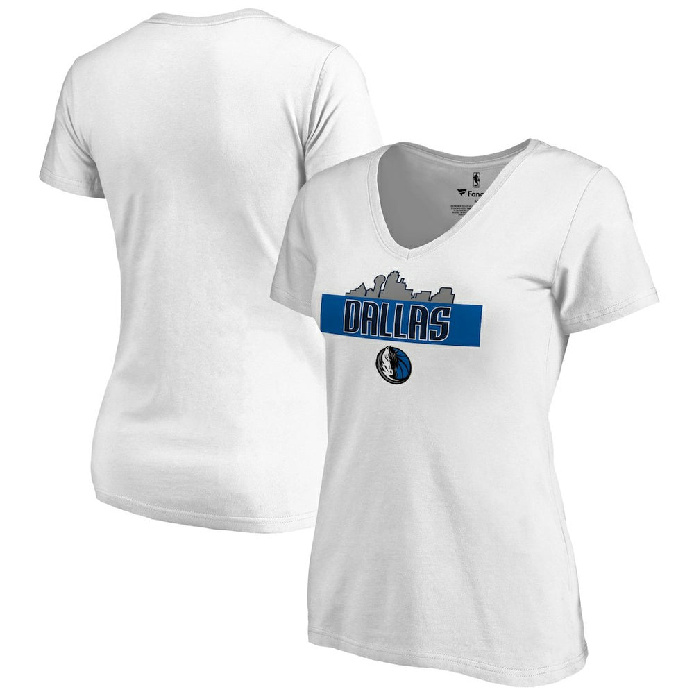 Dallas Mavericks Women's Hometown Collection Skyline V-Neck T-Shirt sale