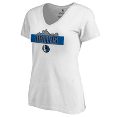 Dallas Mavericks Women's Hometown Collection Skyline V-Neck T-Shirt sale