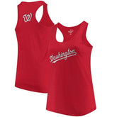 Red Washington Nationals Soft as a Grape Women's Plus Size Swing for the Fences Racerback Tank Top
