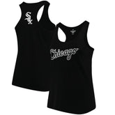 Black Chicago White Sox Soft as a Grape Women's Plus Size Swing for the Fences Racerback Tank Top