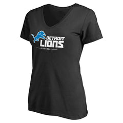 Women's Team Lockup V-Neck T-Shirt - Detroit Lions T-shirts