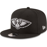 New Era New Orleans Pelicans Black & White Logo 9FIFTY Adjustable Snapback Hat