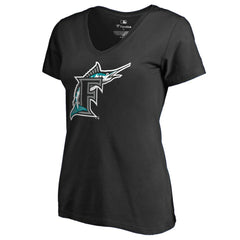 Black Miami Marlins Women's Cooperstown Collection Forbes T-Shirt