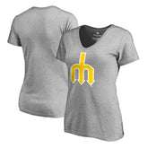 Heather Gray Seattle Mariners Women's Cooperstown Collection Forbes V-Neck T-Shirt