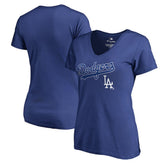Royal Los Angeles Dodgers Women's Core Wahconah V-Neck T-Shirt