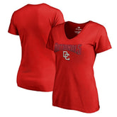 Red Washington Nationals Women's Core Wahconah V-Neck T-Shirt