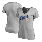 Heather Gray Detroit Tigers Women's Core Wahconah V-Neck T-Shirt
