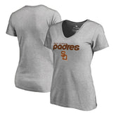 Heather Gray San Diego Padres Women's Core Wahconah V-Neck T-Shirt
