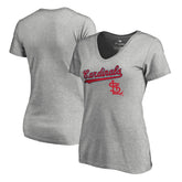 Heather Gray St. Louis Cardinals Women's Core Wahconah V-Neck T-Shirt