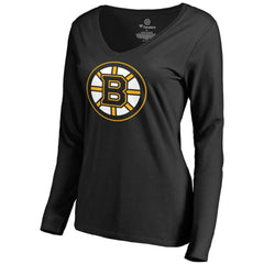 NHL David Pastrnak Boston Bruins Women's Backer V-Neck Long Sleeve T-Shirt
