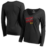 NHL Chicago Blackhawks Women's Hometown Collection Earn Your Feathers Long Sleeve T-Shirt