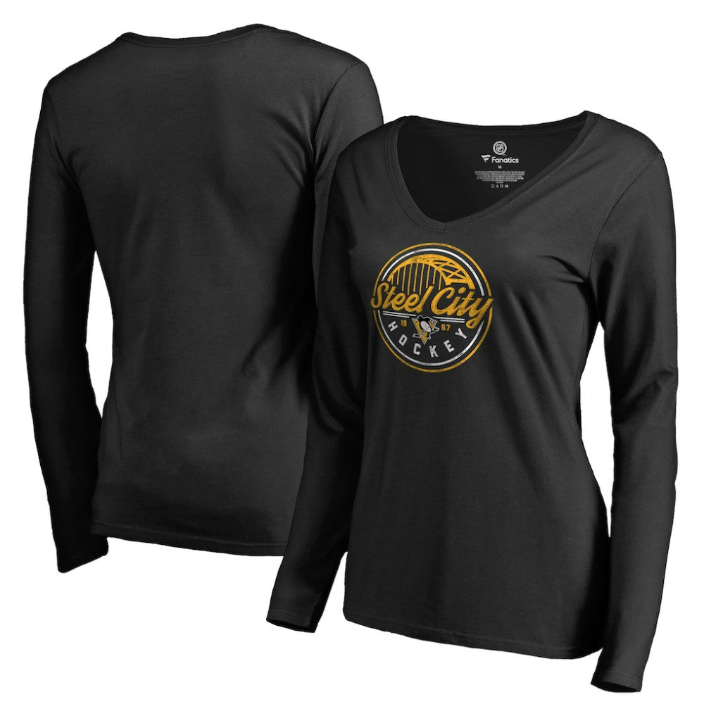 NHL Pittsburgh Penguins Women's Hometown Collection Steel City Long Sleeve T-Shirt