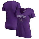 Purple Colorado Rockies Women's Team Lockup T-Shirt