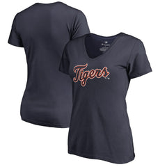 Navy Detroit Tigers Women's Team Wordmark T-Shirt