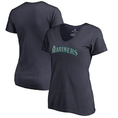 Navy Seattle Mariners Women's Team Wordmark T-Shirt