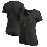 Black Los Angeles Angels Women's Camo T-Shirt