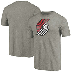 Portland Trail Blazers Distressed Team Logo Tri-Blend T-Shirt