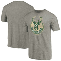 Milwaukee Bucks Distressed Team Logo Tri-Blend T-Shirt