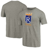 Ash Kansas City Royals Cooperstown Collection Forbes Tri-Blend T-Shirt