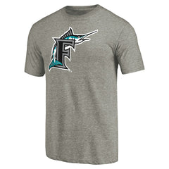 Ash Miami Marlins Cooperstown Collection Forbes Tri-Blend T-Shirt