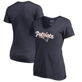 Women's Freehand V-Neck T-Shirt - New England Patriots T-shirts
