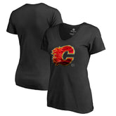 NHL Calgary Flames Women's Midnight Mascot V-Neck T-Shirt