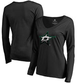 NHL Dallas Stars Women's Midnight Mascot Long Sleeve V-Neck T-Shirt