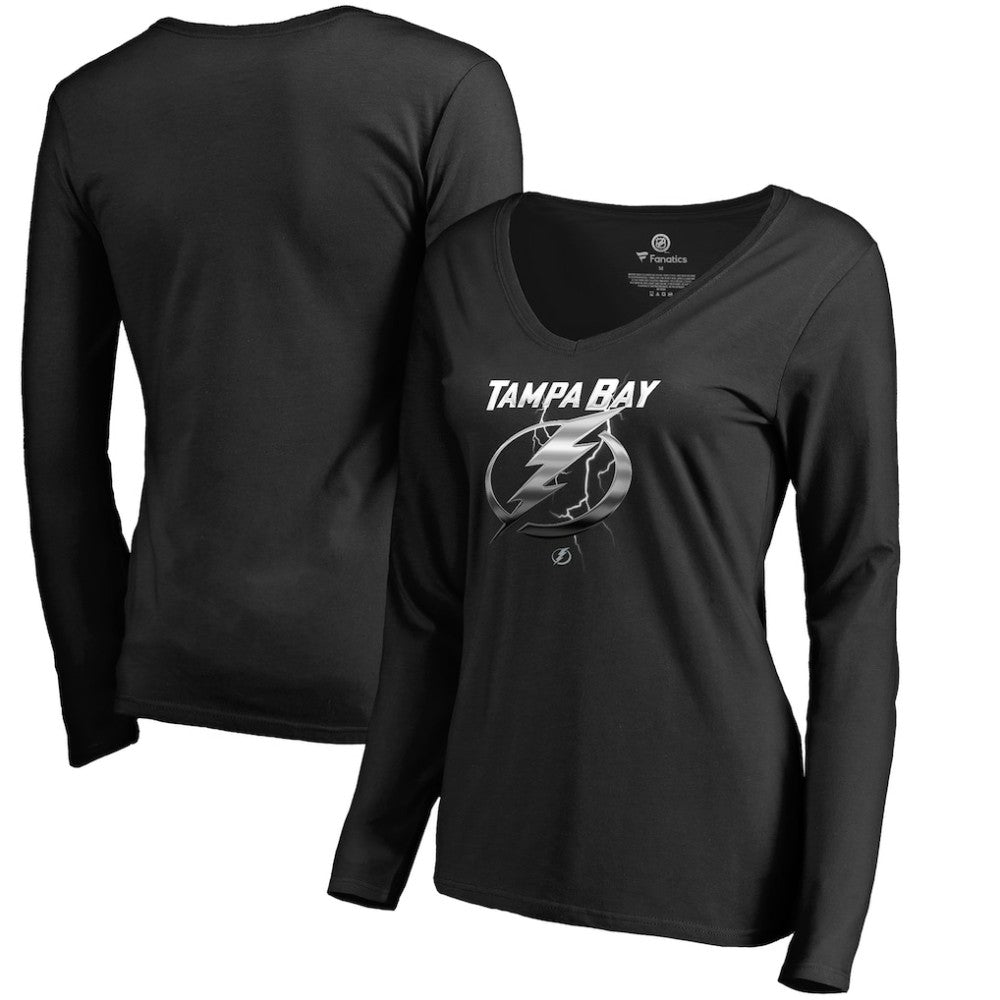 NHL Tampa Bay Lightning Women's Midnight Mascot Long Sleeve V-Neck T-Shirt