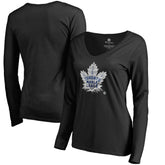 NHL Toronto Maple Leafs Women's Midnight Mascot Long Sleeve V-Neck T-Shirt