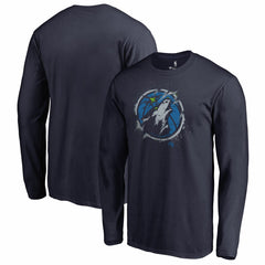 Minnesota Timberwolves Splatter Logo Long Sleeve T-Shirt