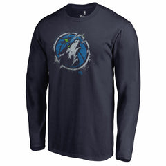 Minnesota Timberwolves Splatter Logo Long Sleeve T-Shirt