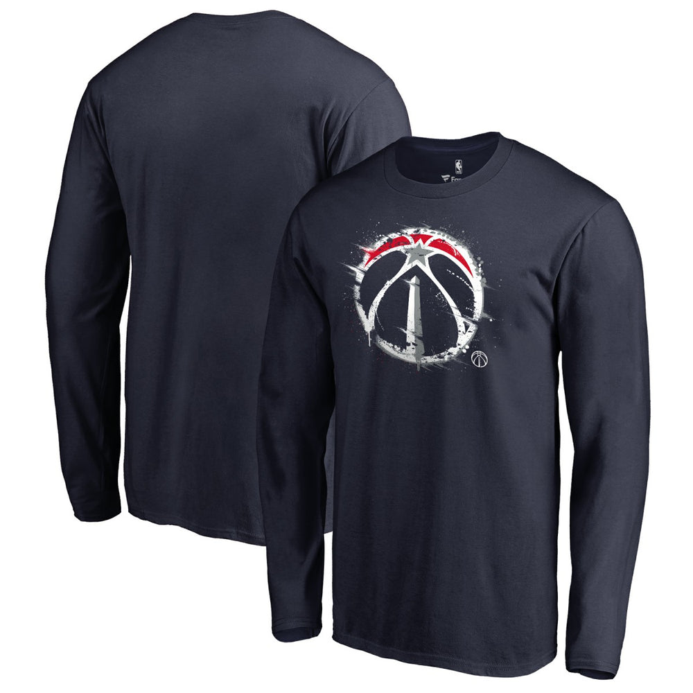 Washington Wizards Splatter Logo Long Sleeve T-Shirt