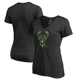 Milwaukee Bucks Women's Midnight Mascot V-Neck T-Shirt