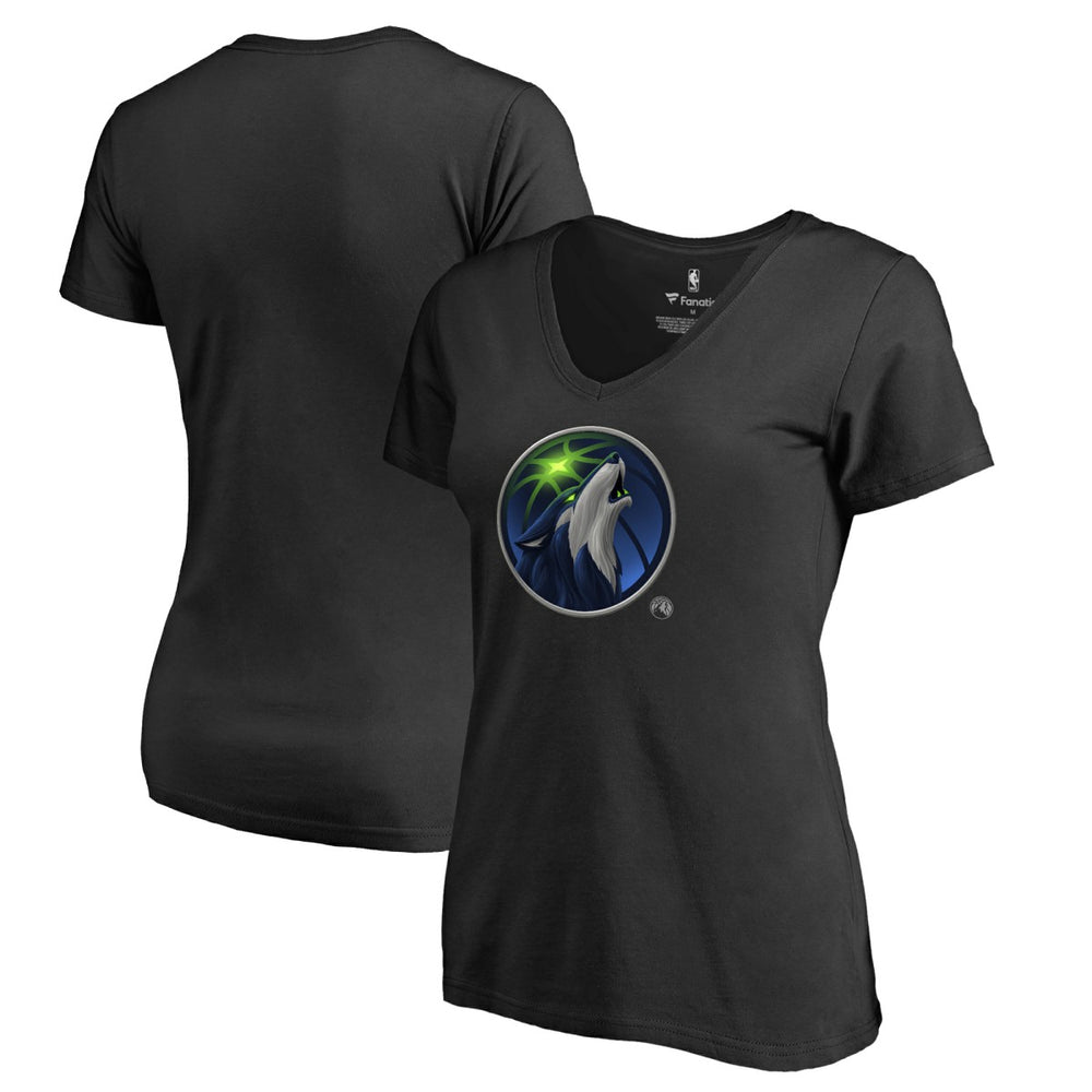 Minnesota Timberwolves Women's Midnight Mascot V-Neck T-Shirt