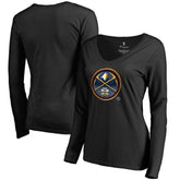 Denver Nuggets Women's Midnight Mascot Long Sleeve V-Neck T-Shirt sale