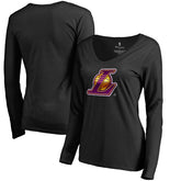 Los Angeles Lakers Women's Midnight Mascot Long Sleeve V-Neck T-Shirt