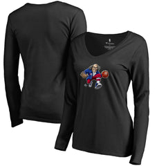 Philadelphia 76ers Women's Midnight Mascot Long Sleeve V-Neck T-Shirt