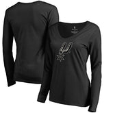San Antonio Spurs Women's Midnight Mascot Long Sleeve V-Neck T-Shirt
