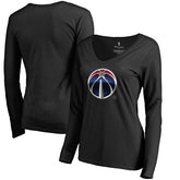 Washington Wizards Women's Midnight Mascot Long Sleeve V-Neck T-Shirt