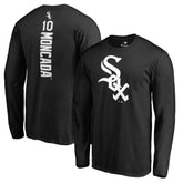 Black Yoan Moncada Chicago White Sox Backer Long Sleeve T-Shirt