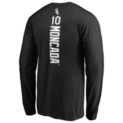 Black Yoan Moncada Chicago White Sox Backer Long Sleeve T-Shirt