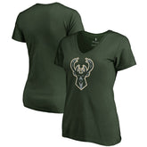 Milwaukee Bucks Women's Static Logo V-Neck T-Shirt