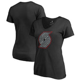 Portland Trail Blazers Women's Static Logo V-Neck T-Shirt
