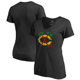 NHL Chicago Blackhawks Women's Splatter Logo V-Neck T-Shirt