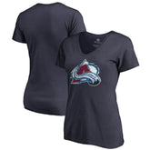 NHL Colorado Avalanche Women's Splatter Logo V-Neck T-Shirt