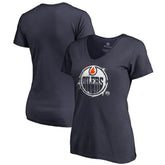NHL Edmonton Oilers Women's Splatter Logo V-Neck T-Shirt