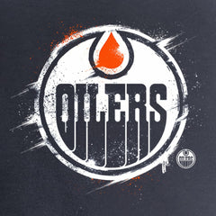 NHL Edmonton Oilers Women's Splatter Logo V-Neck T-Shirt