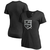 NHL Los Angeles Kings Women's Splatter Logo V-Neck T-Shirt