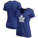 NHL Toronto Maple Leafs Women's Splatter Logo V-Neck T-Shirt