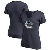 NHL Vancouver Canucks Women's Splatter Logo V-Neck T-Shirt